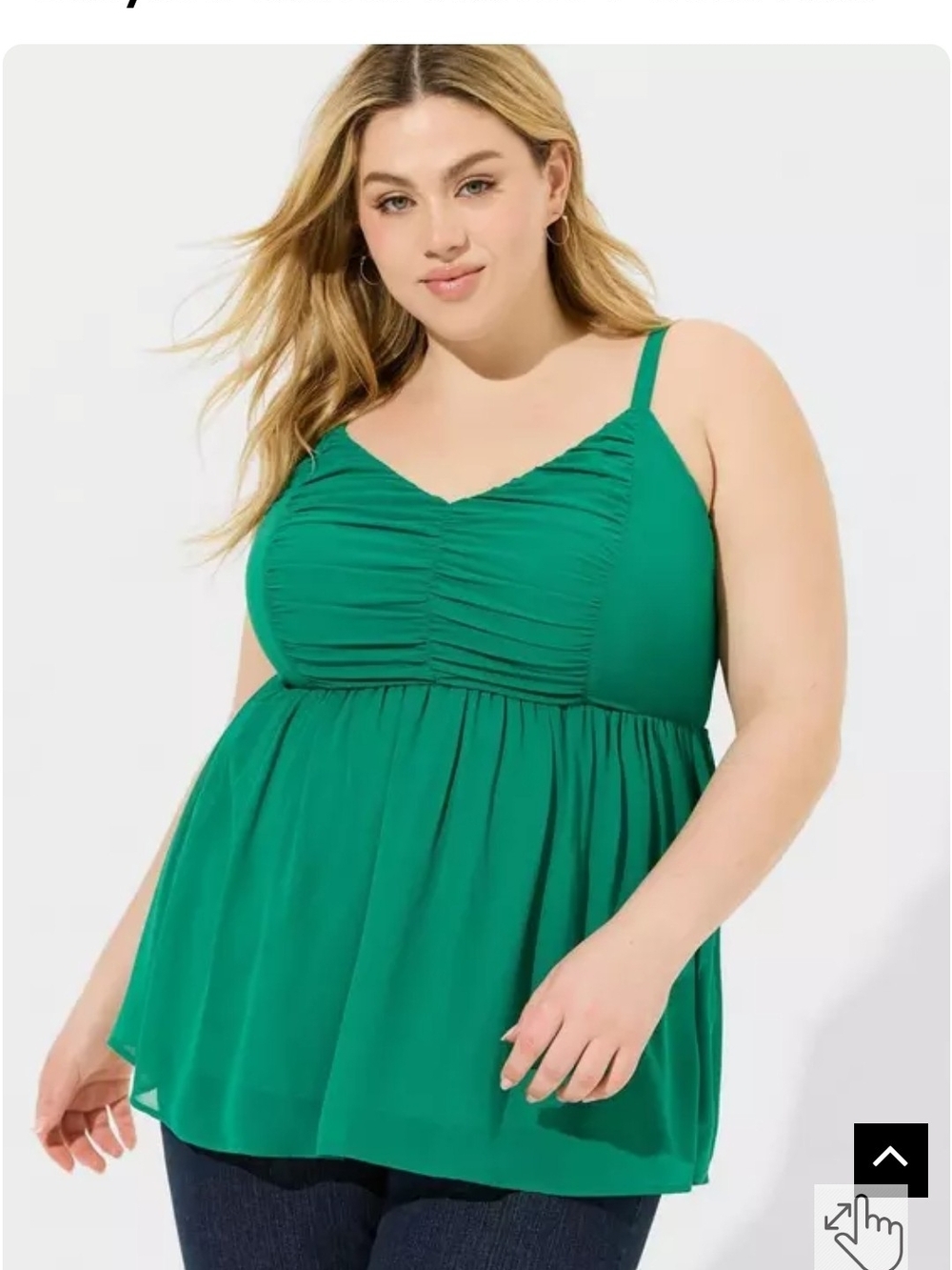 torrid Emerald Green Ruched Empire Cami Tank